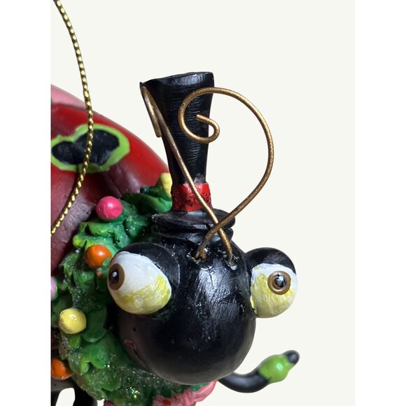 Ladybug Christmas Ornament With Birdhouse & Festive Accents - Picture 5 of 12
